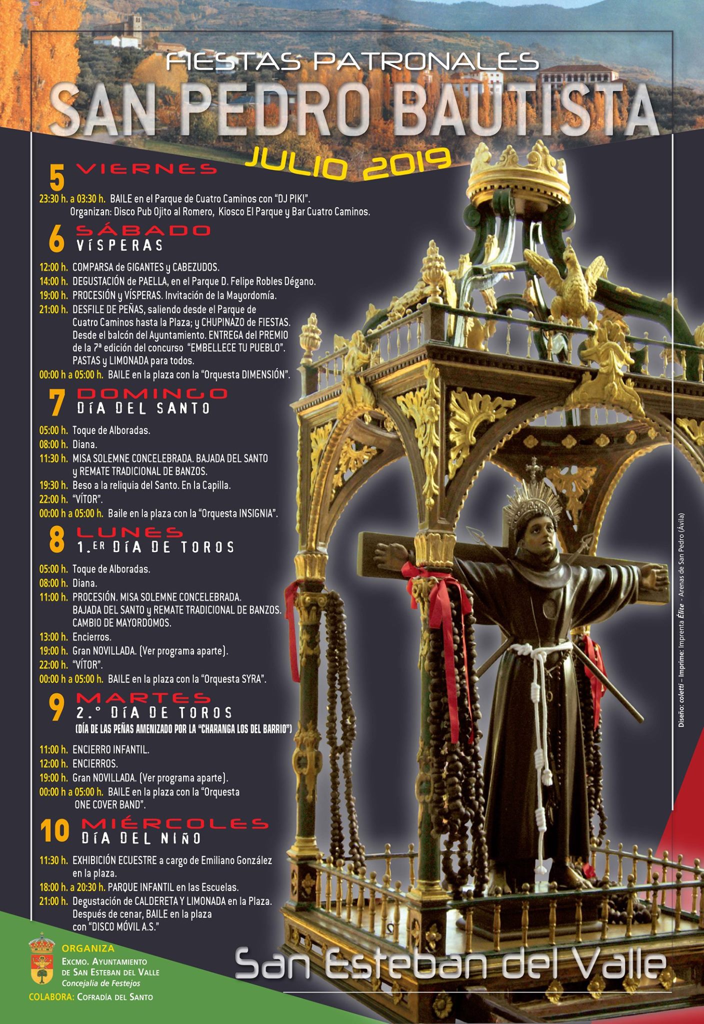 Fiestas patronales en honor a San Pedro Bautista (verano) 2019 San Esteban del Valle